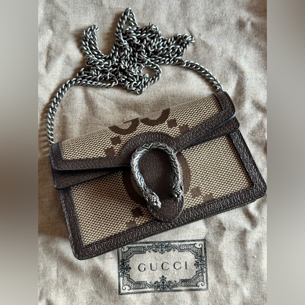 Authentic Monogram Jumbo GG Textured Calfskin Super Mini Dionysus